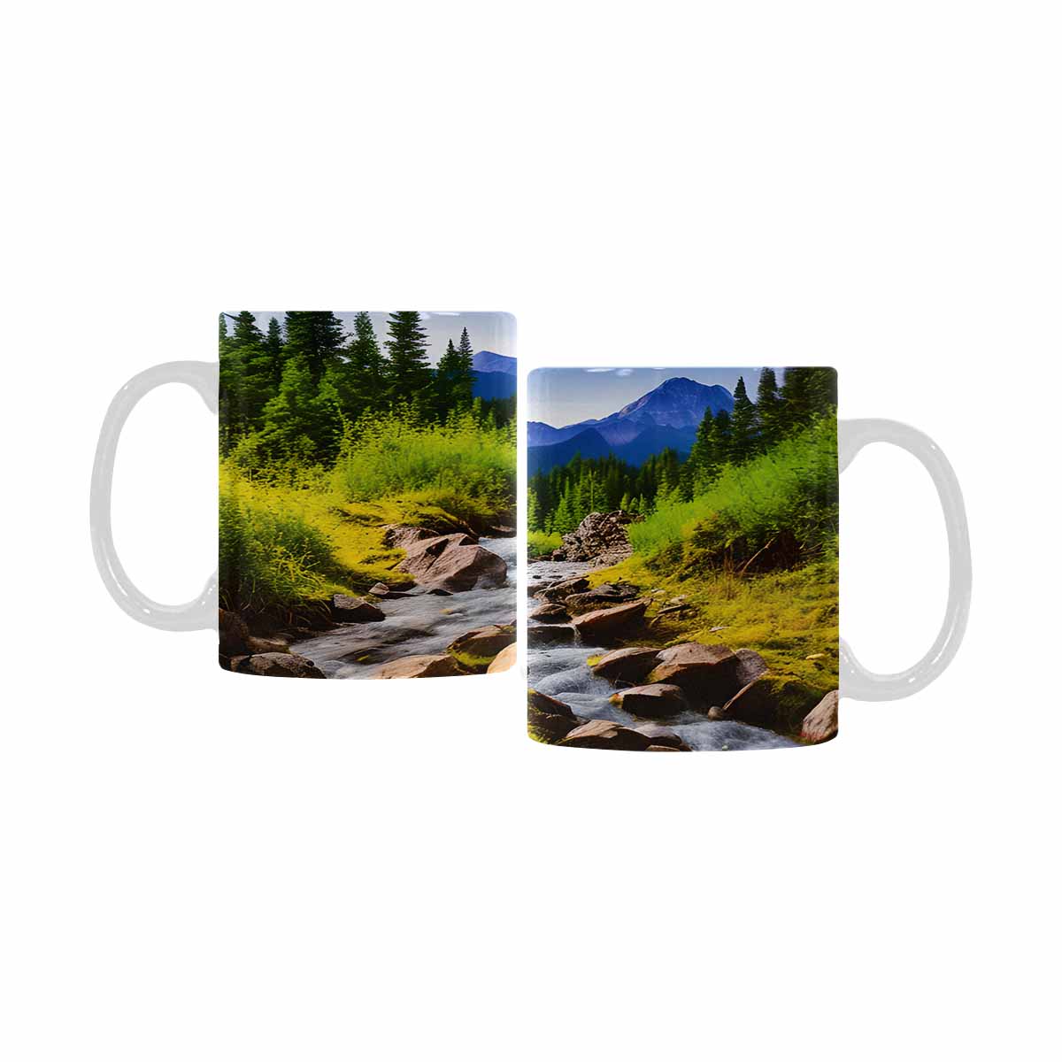 Rivers & Mountains Landscape mugs, set 1 design 2