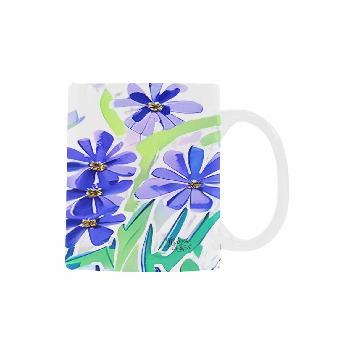 USA made Quality Mug, coffee mug, tea cup, Bright florals, Set 1A, Design 44