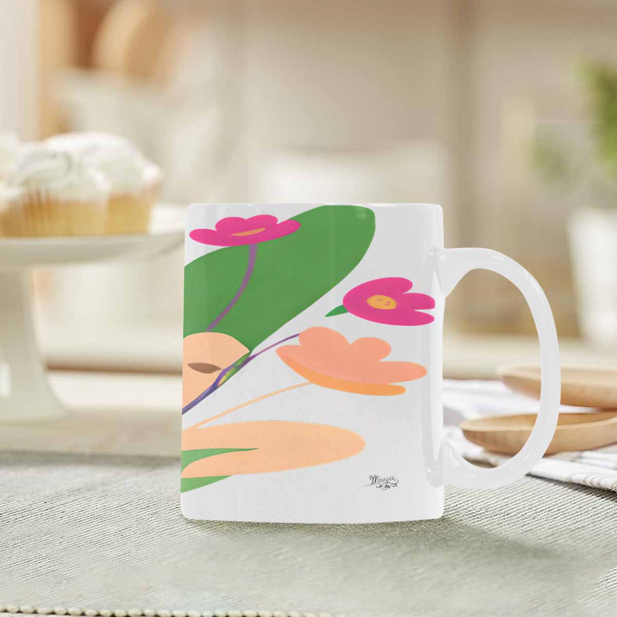Quality Mug, coffee mug, tea cup, Bright florals, Set 2, design 63