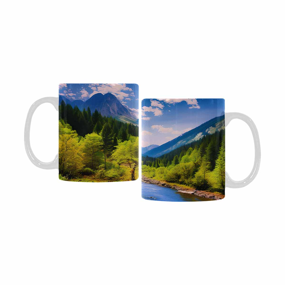 Rivers & Mountains Landscape mugs, set 1 design 17 (1)