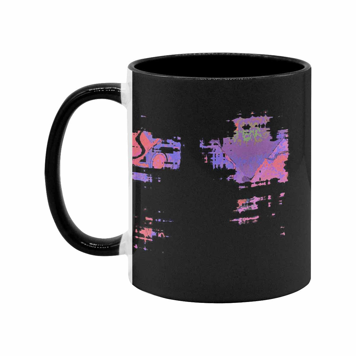 Coffee Mug, tea cup, black core, abstract, design 74