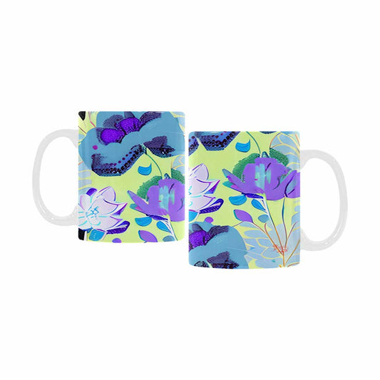 USA made Quality Mug, coffee mug, tea cup, Bright florals, Set 1, Design 159