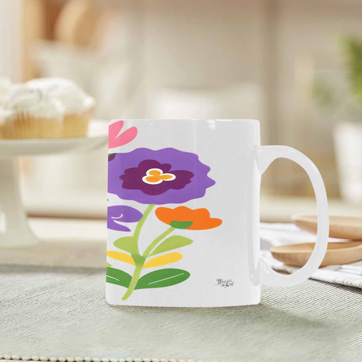 Quality Mug, coffee mug, tea cup, Bright florals, Set 2, design 58