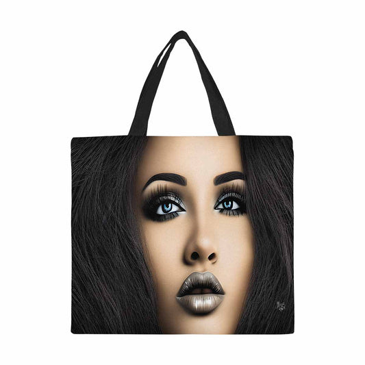 Canvas tote bag, Large, Black Faces, Set 1, design 30