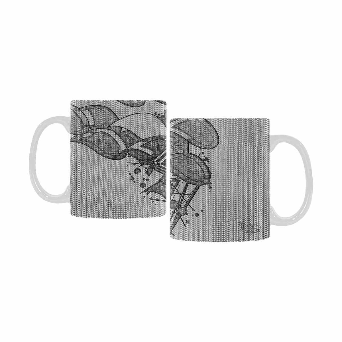 Quality Mug, coffee mug, tea cup, B & W Abstract, Set 1, design 87