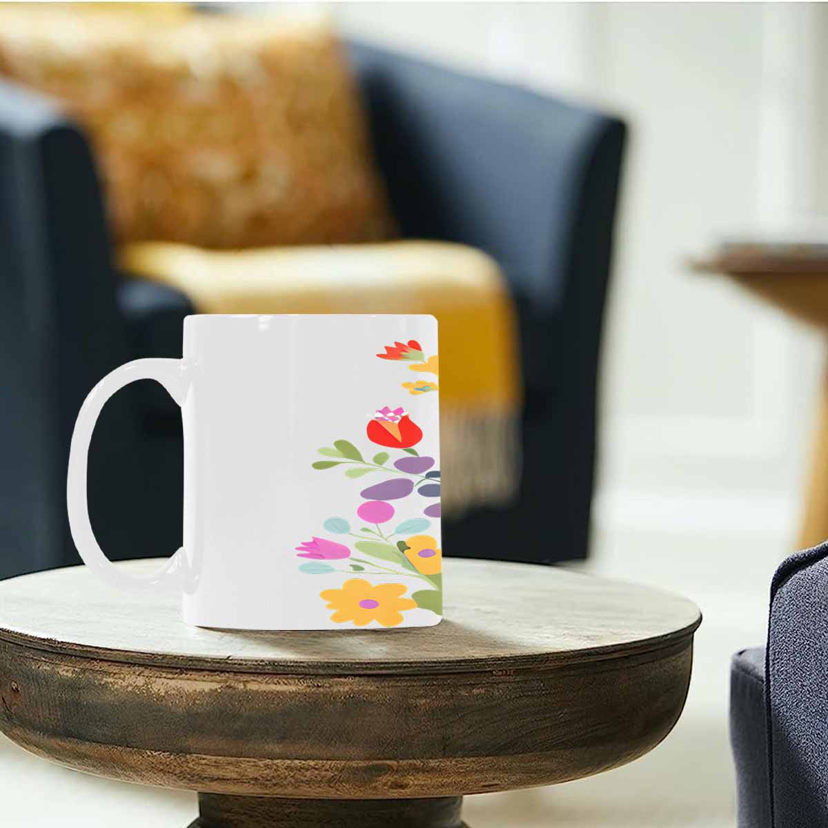 Quality Mug, coffee mug, tea cup, Bright florals, Set 2, design 57