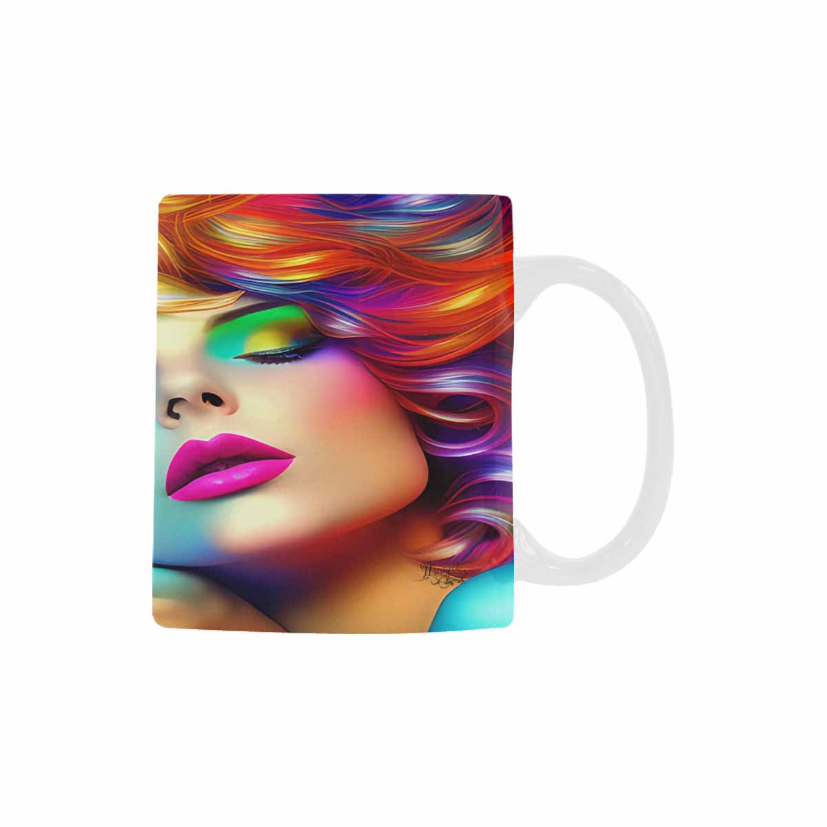 Coffee Mug, tea cup,caucasian Face, design 13