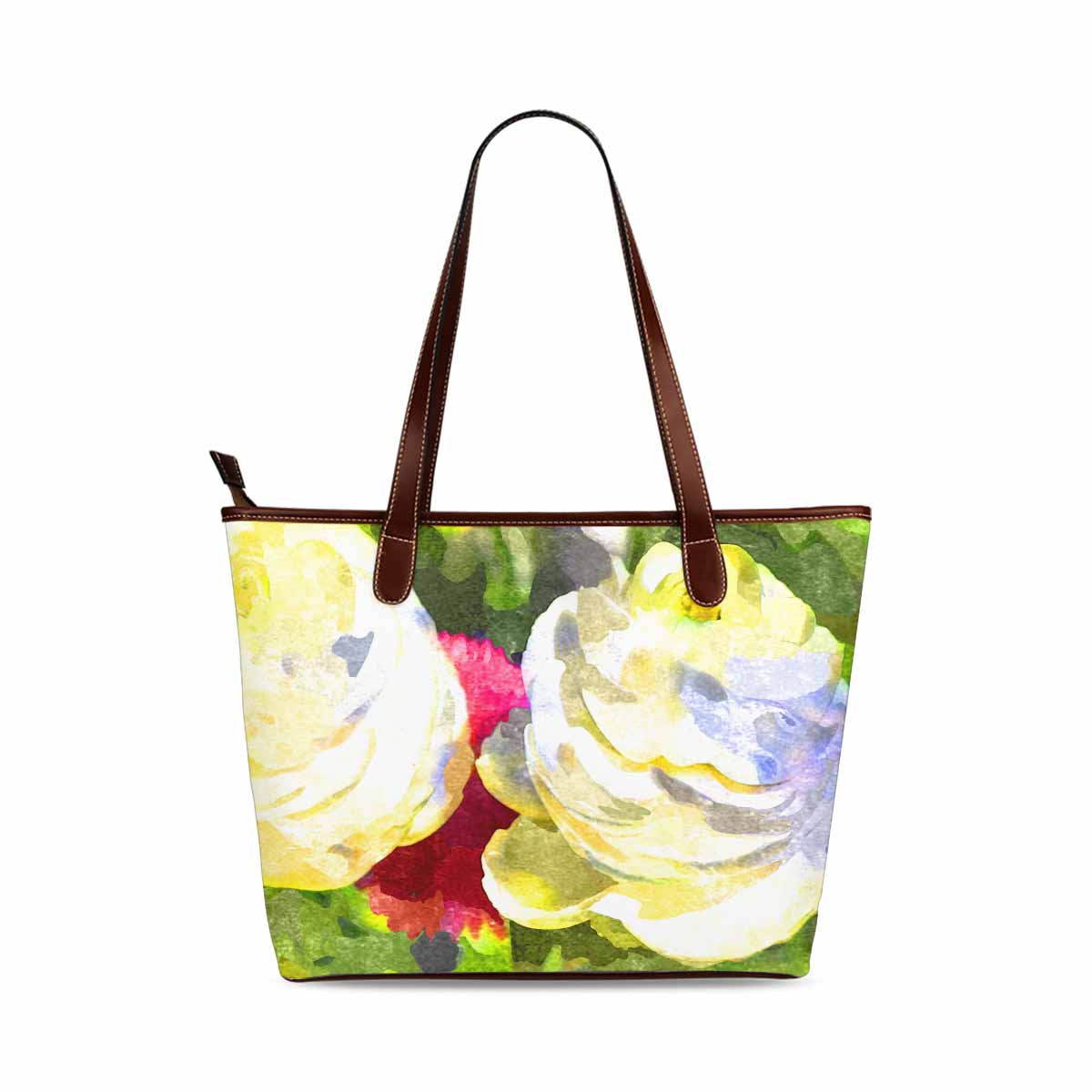 Classic Fabric handbag, watercolor floral, design 213