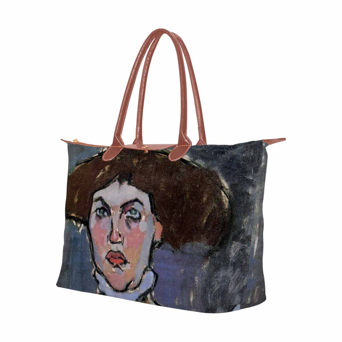 Classic handbag, Modigliani design, choice of 2 colors, Head of a young woman