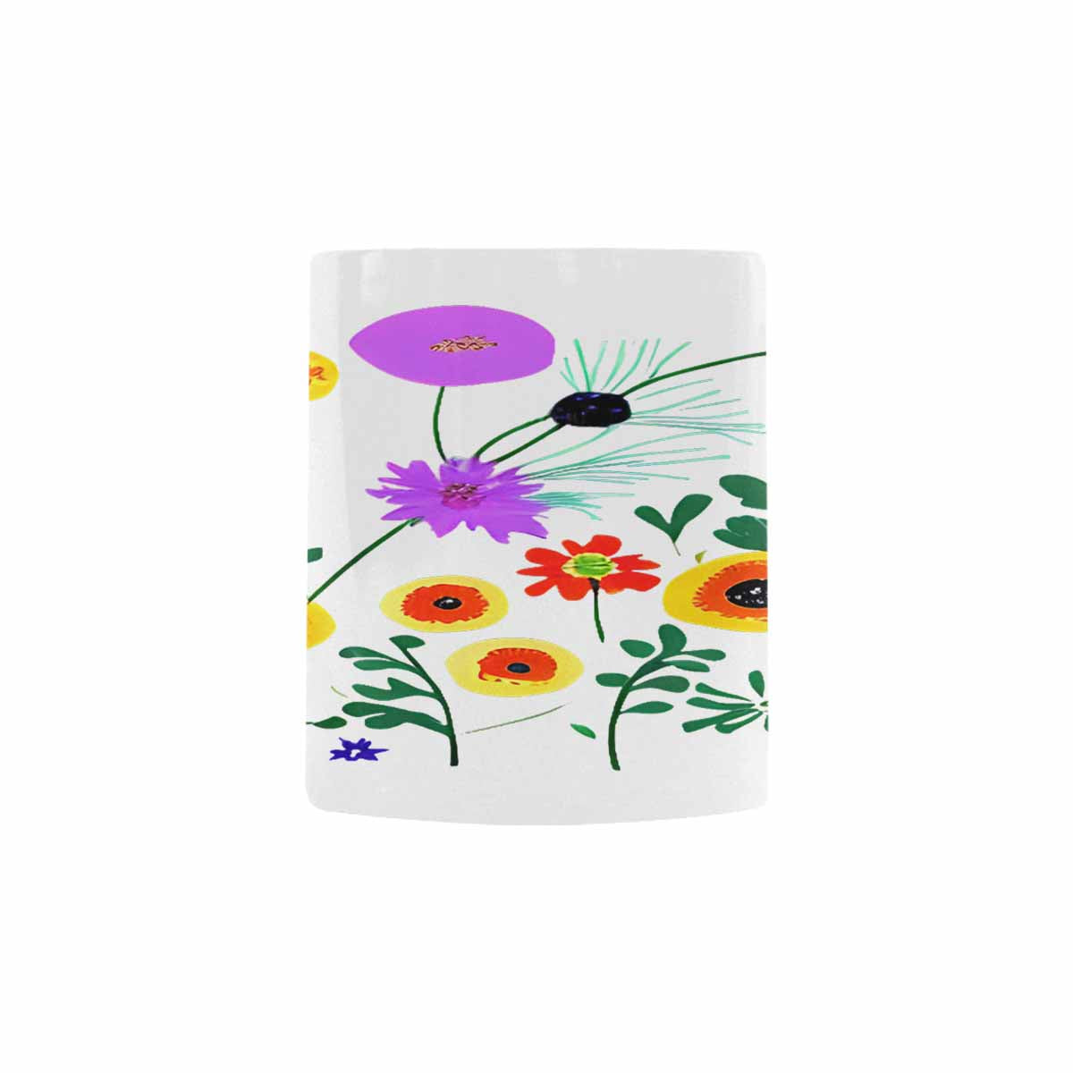 USA made Quality Mug, coffee mug, tea cup, Bright florals, Set 2, design 72