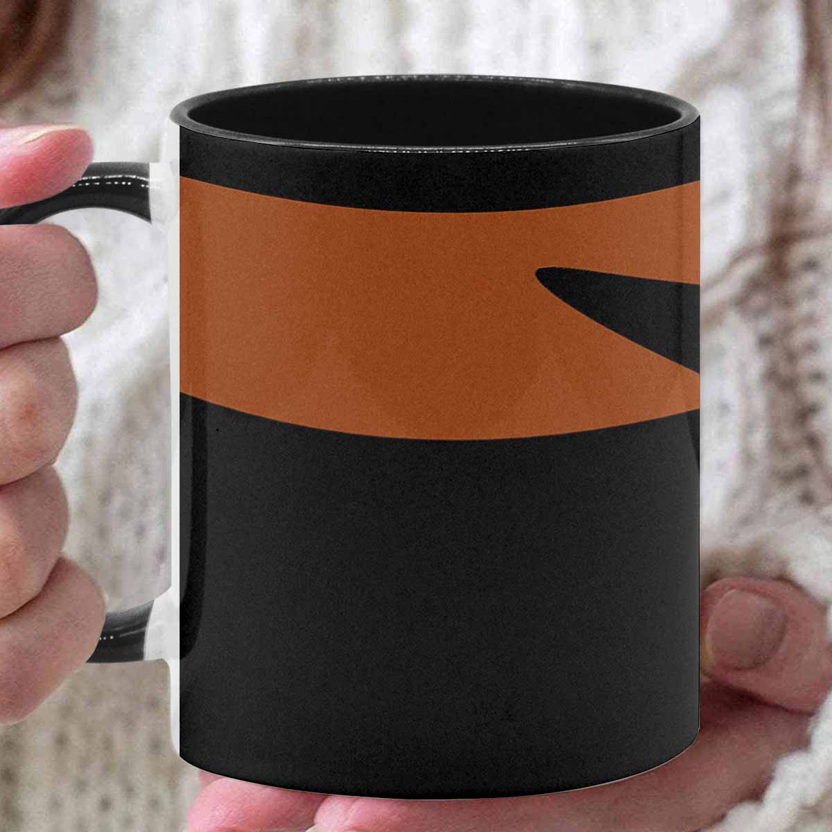 Coffee Mug, tea cup, black core, abstract, design 56