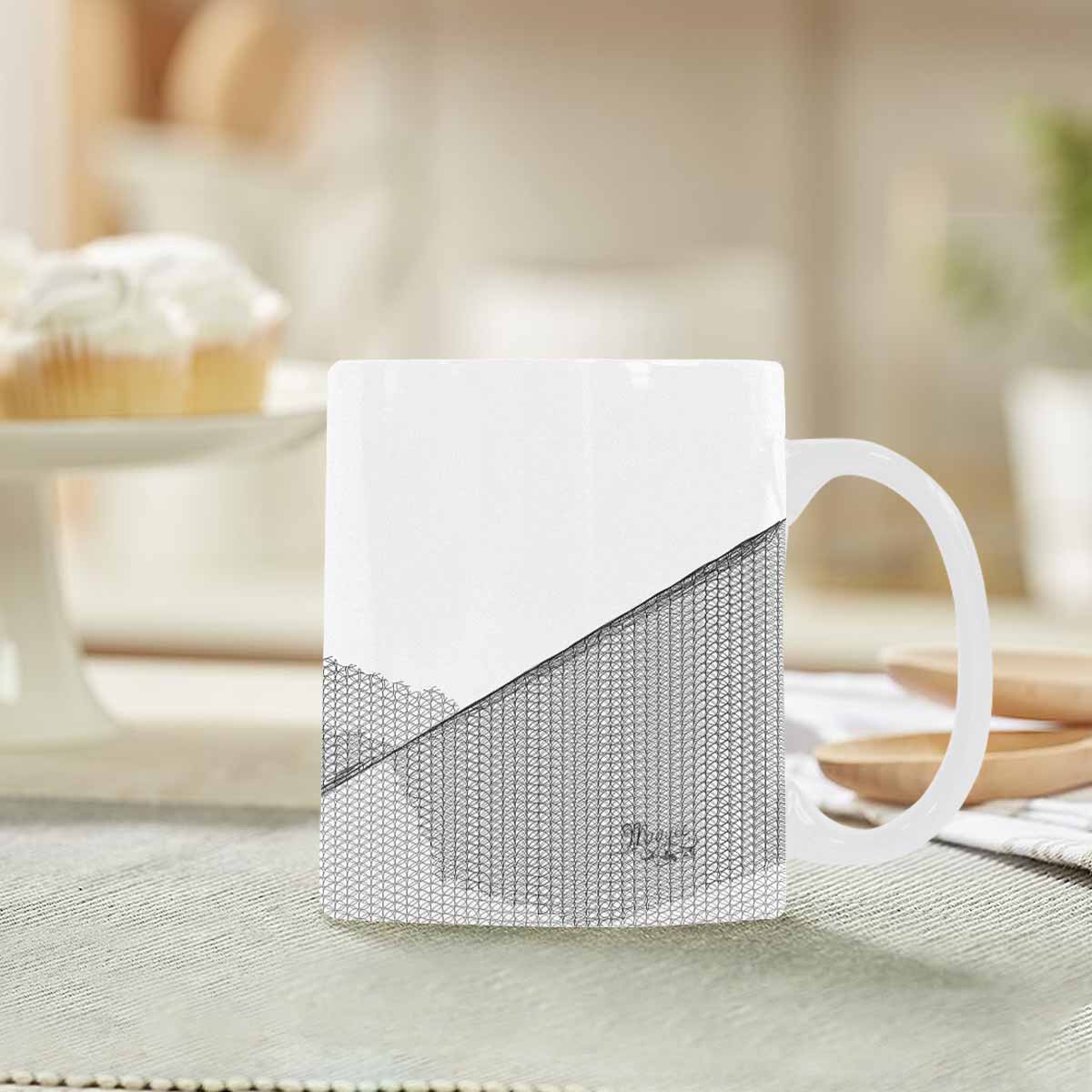 Quality Mug, coffee mug, tea cup, B & W Abstract, Set 1, design 90