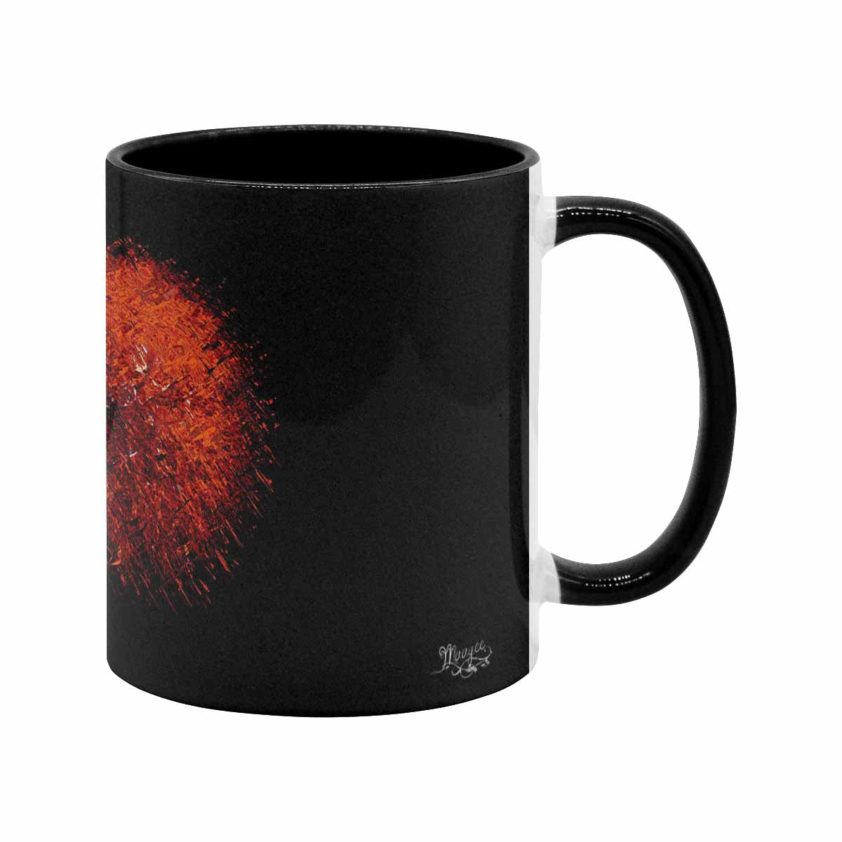 Coffee Mug, tea cup, black core, abstract, design 32