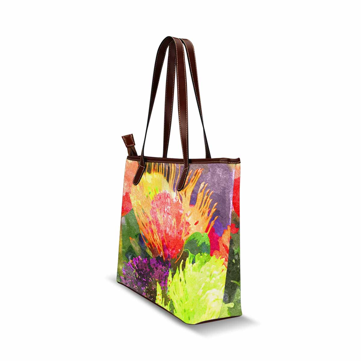 Classic Fabric handbag, watercolor floral, design 236