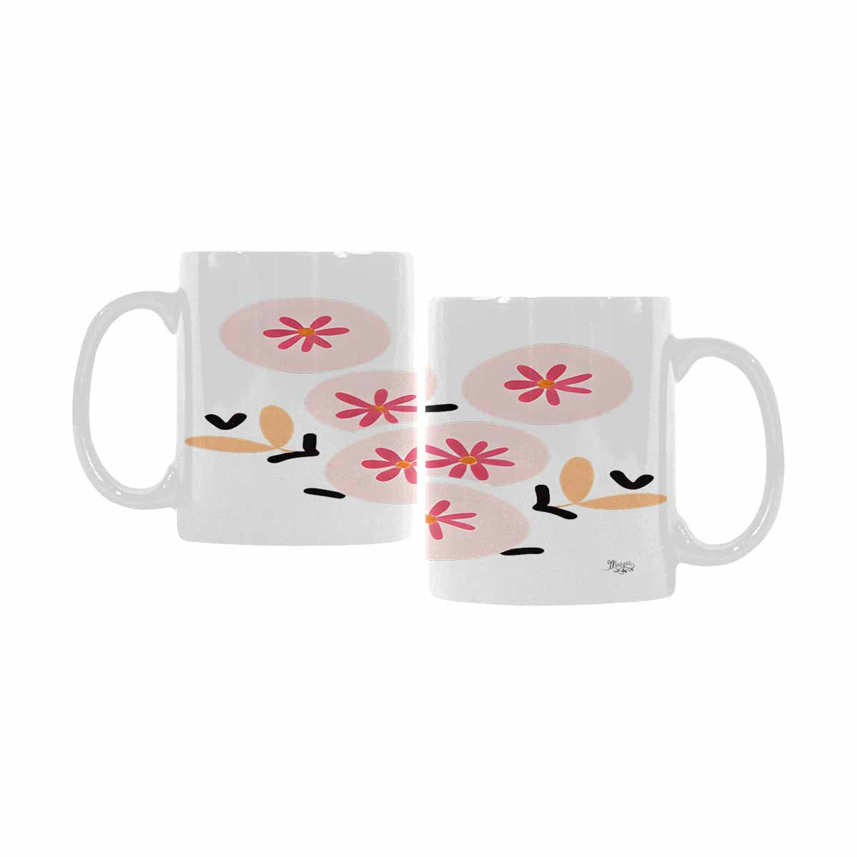 Quality Mug, coffee mug, tea cup, Bright florals, Set 2, design 16