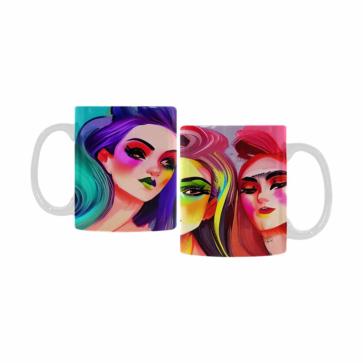 Coffee Mug, tea cup,caucasian Face, design 3