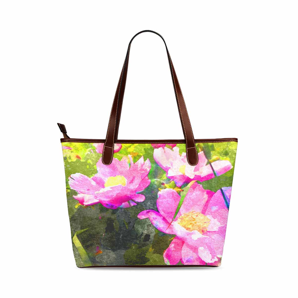 Classic Fabric handbag, watercolor floral, design 104