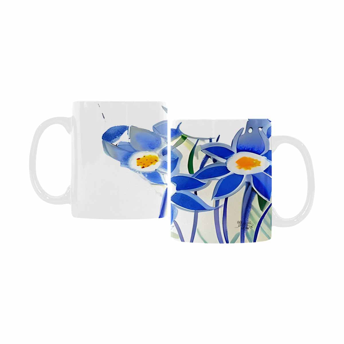 USA made Quality Mug, coffee mug, tea cup, Bright florals, Set 1A, Design 46