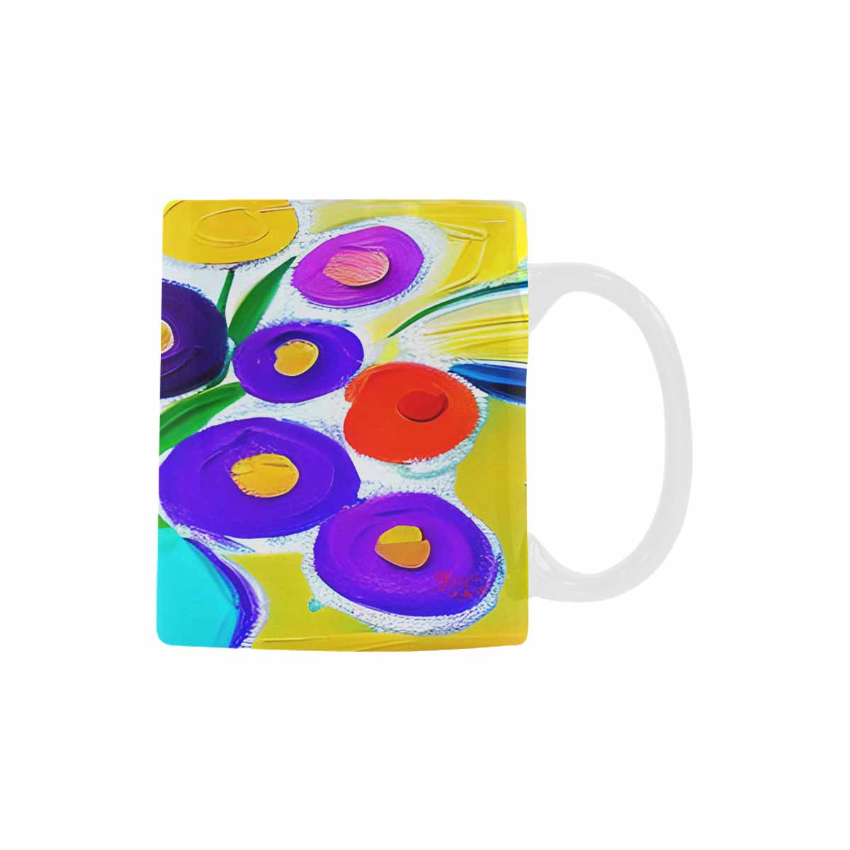 Quality Mug, coffee mug, tea cup, Bright florals, Set 1, Design 66
