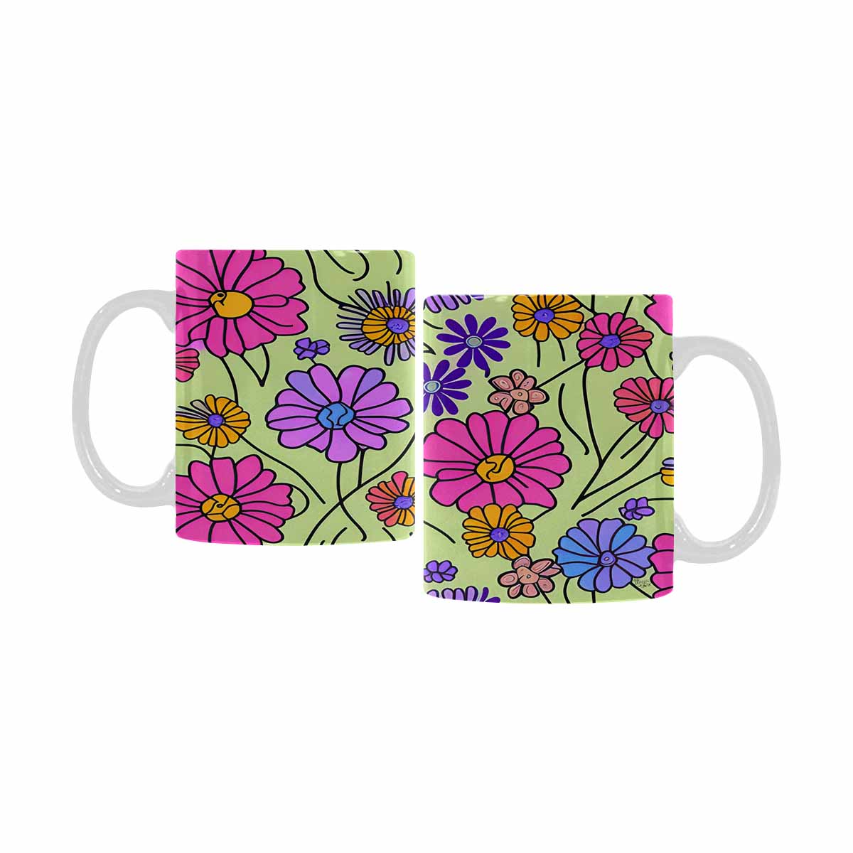 Quality Mug, coffee mug, tea cup, Set 1, Mixed Floral design 3