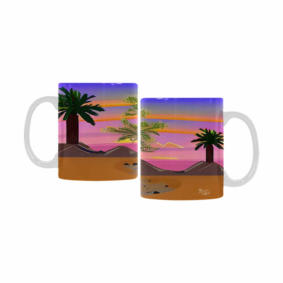 Coffee Mug, tea cup, desert scene, design 80