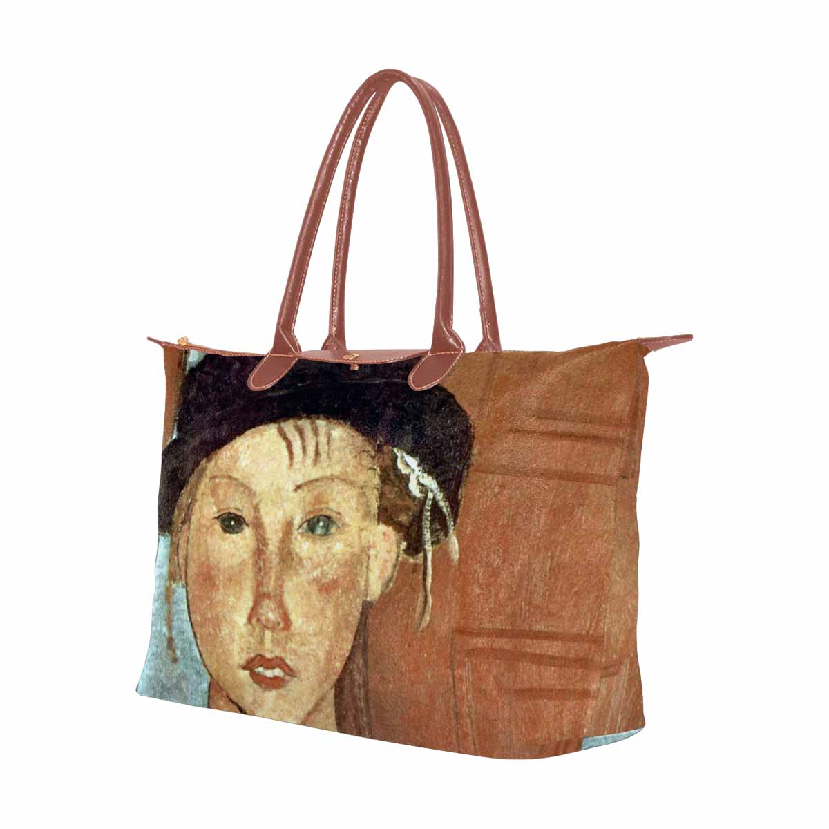 Classic handbag, Modigliani design, choice of 2 colors, Girl with Hat