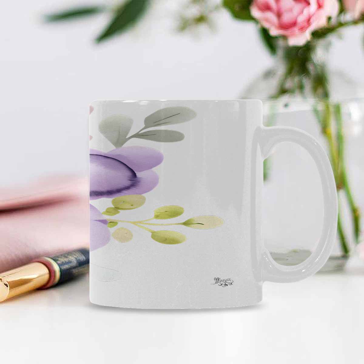 Quality Mug, coffee mug, tea cup, Bright florals, Set 2, design 28