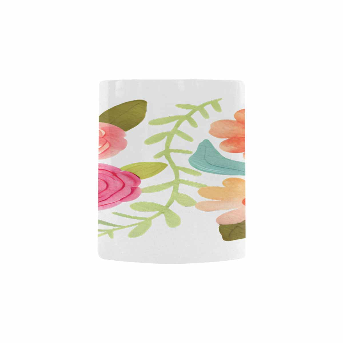 USA made Quality Mug, coffee mug, tea cup, Bright florals, Set 2, design 40