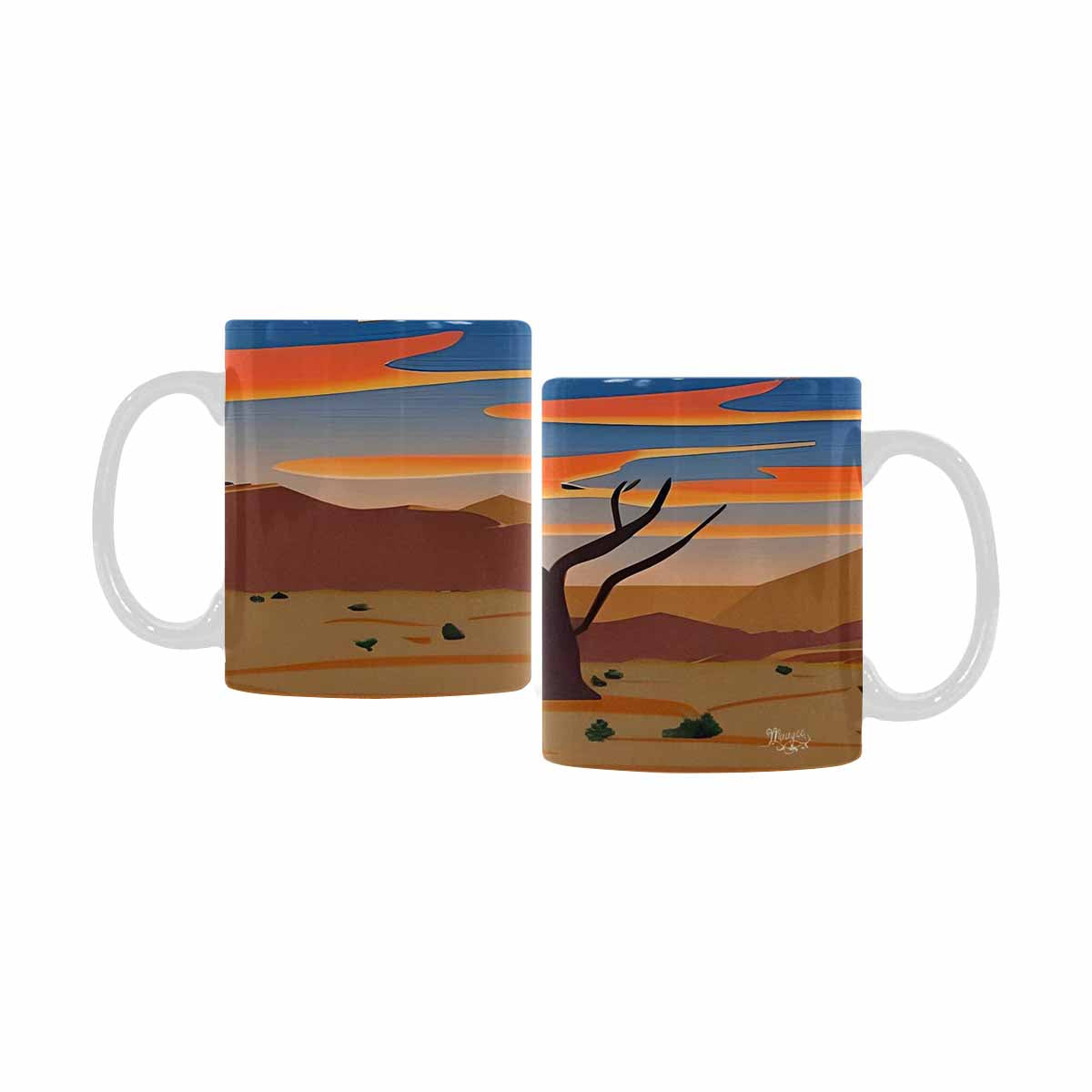 Coffee Mug, tea cup, desert scene, design 82