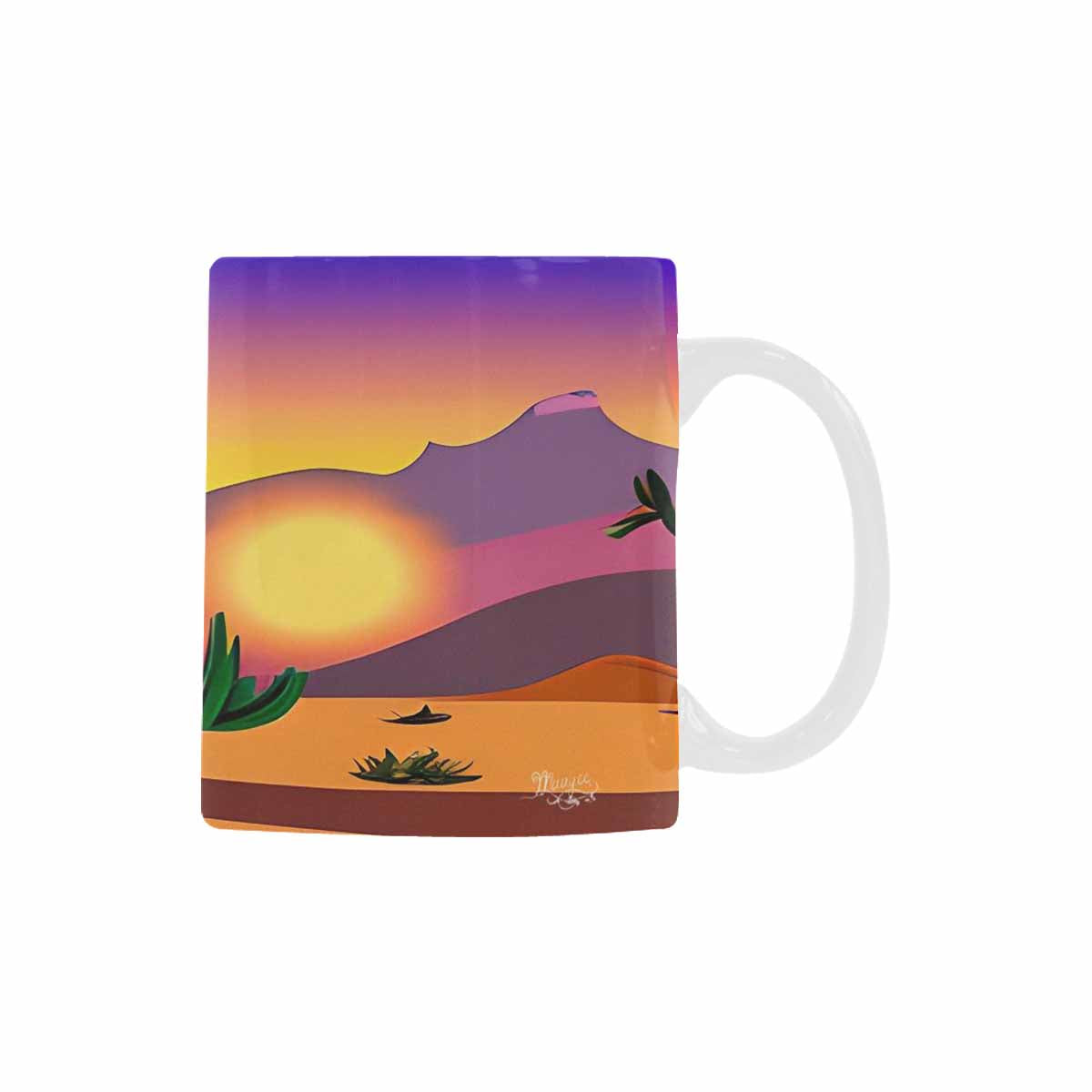 Coffee Mug, tea cup, desert scene, design 85