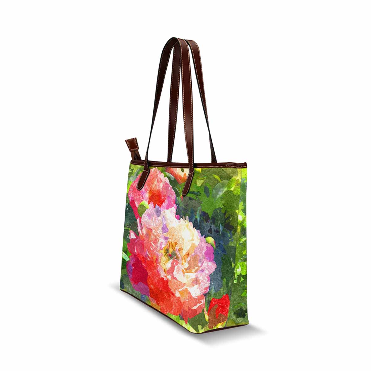 Classic Fabric handbag, watercolor floral, design 161