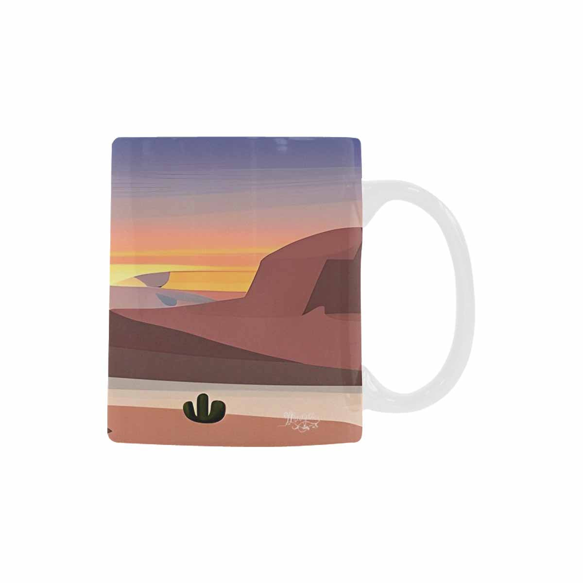 Coffee Mug, tea cup, desert scene, design 64