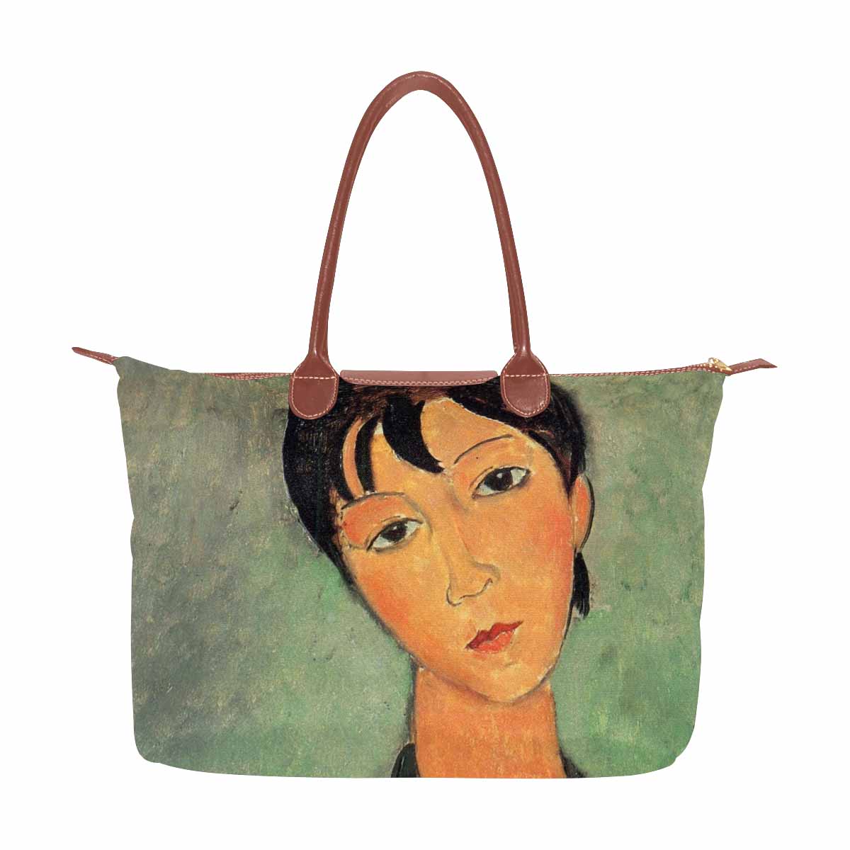 Classic handbag, Modigliani design, choice of 2 colors, Girl with a black robe