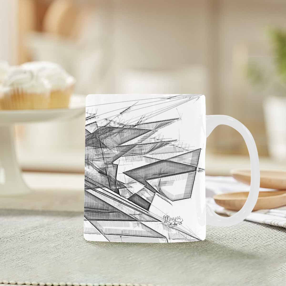 Quality Mug, coffee mug, tea cup, B & W Abstract, Set 1, design 167