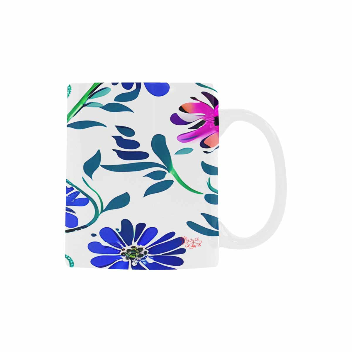 USA made Quality Mug, coffee mug, tea cup, Bright florals, Set 1, Design 129