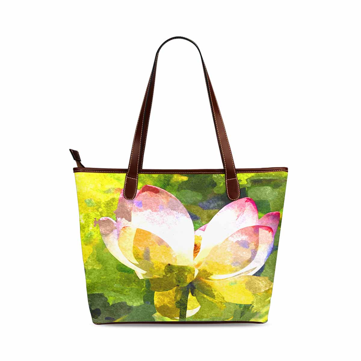 Classic Fabric handbag, watercolor floral, design 178