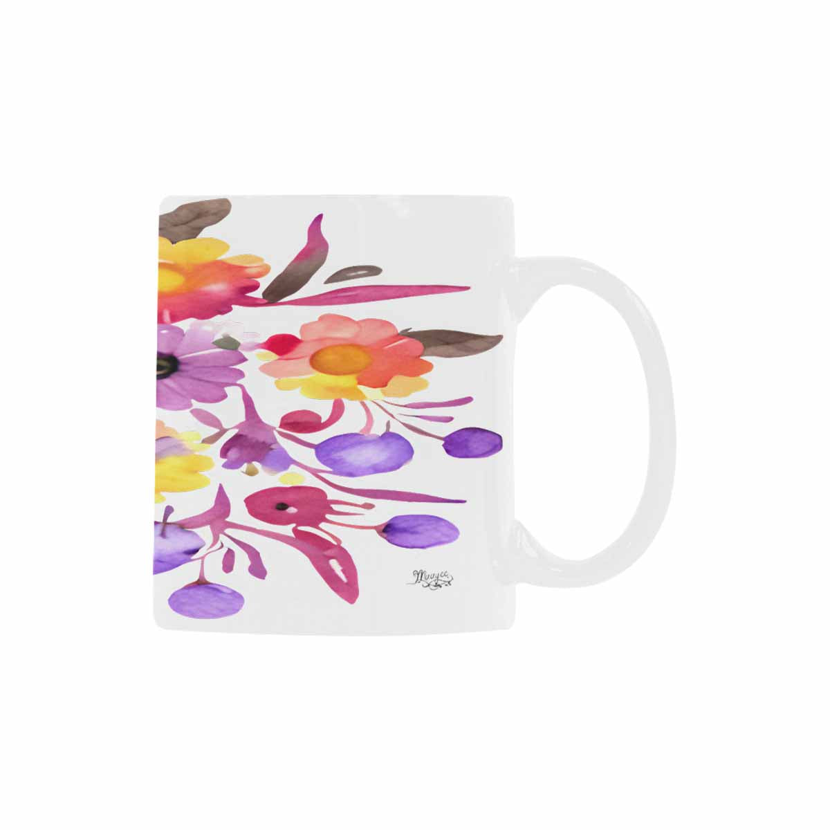 USA made Quality Mug, coffee mug, tea cup, Bright florals, Set 2, design 36