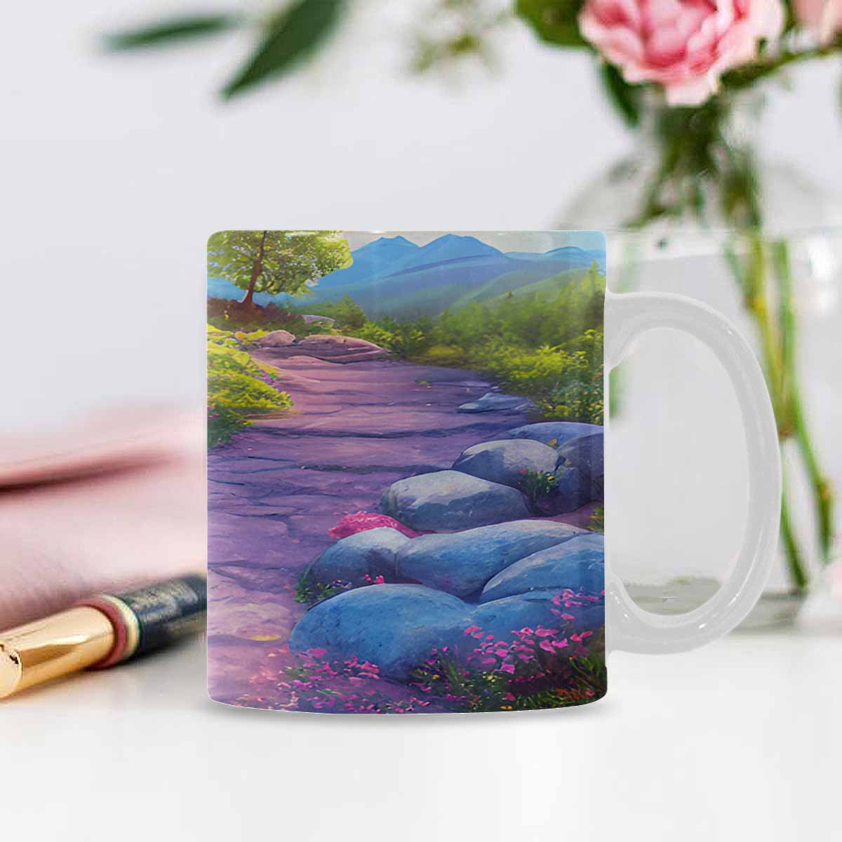 Rivers & Mountains Landscape mugs, set 1 design 11