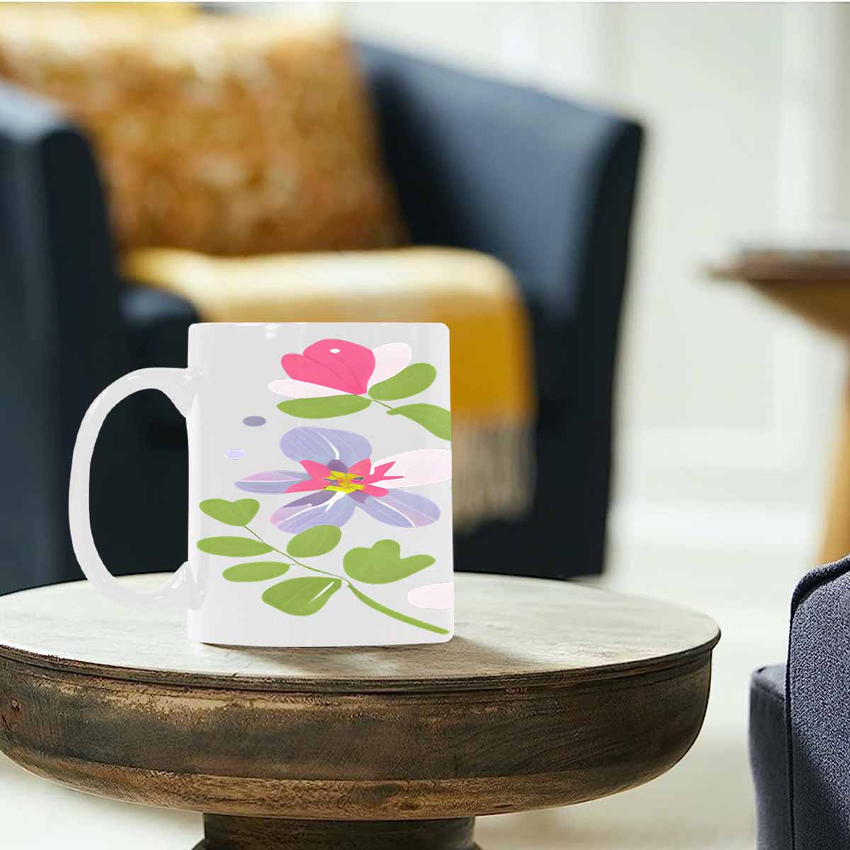 Quality Mug, coffee mug, tea cup, Bright florals, Set 2, design 62