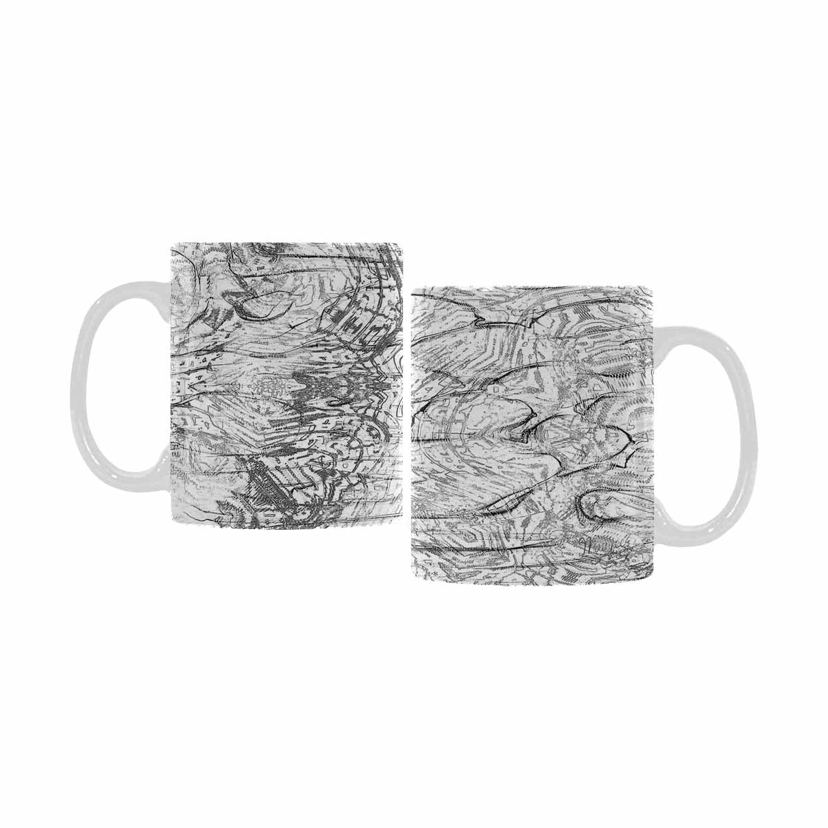 Quality Mug, coffee mug, tea cup, B & W Abstract, Set 1, design 135