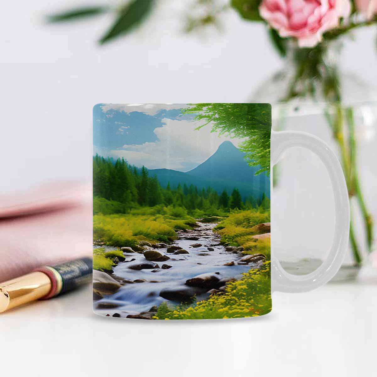 Rivers & Mountains Landscape mugs, set 1 design 12