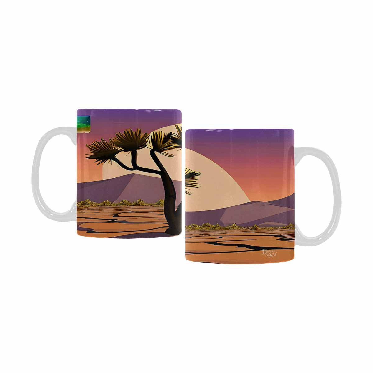 Coffee Mug, tea cup, desert scene, design 81