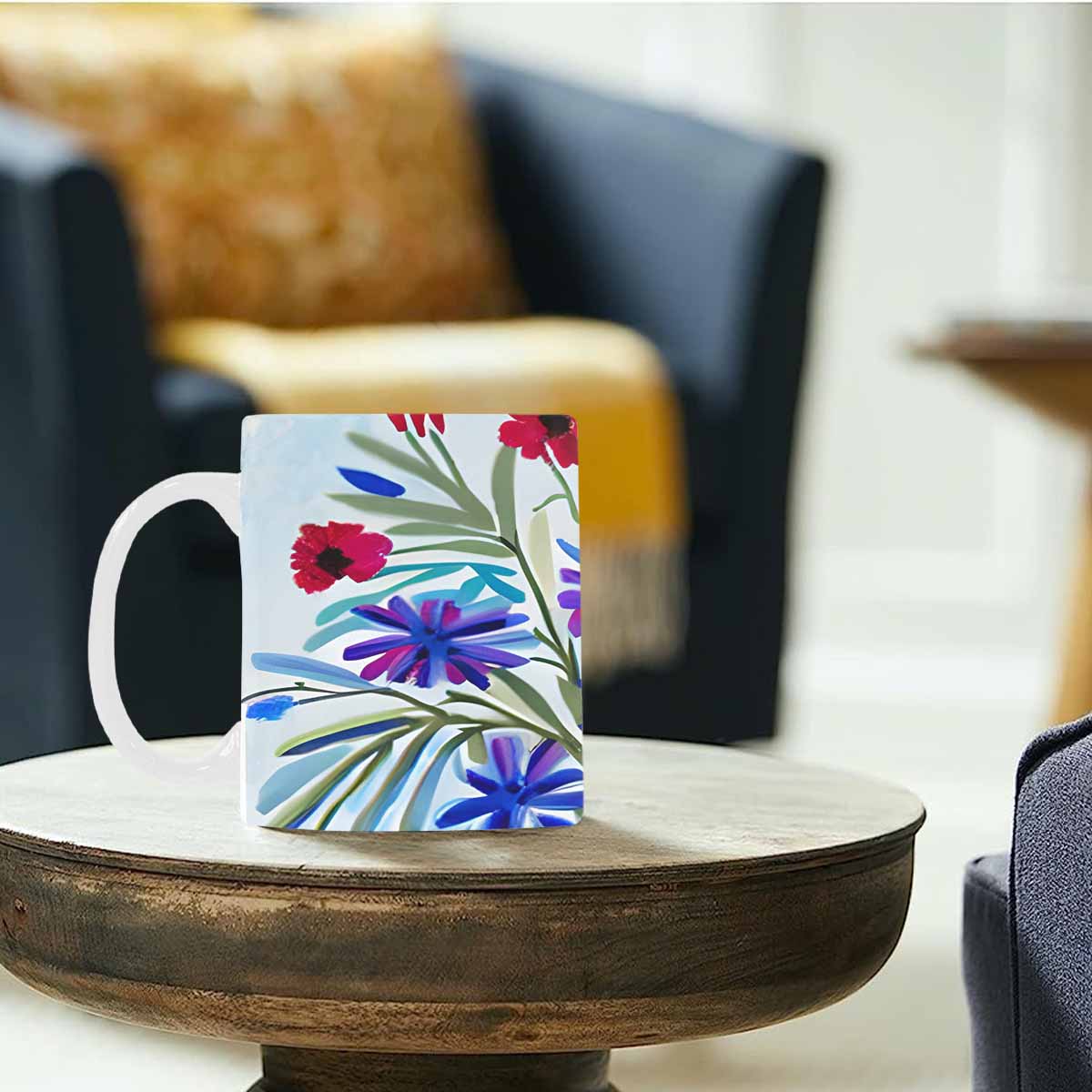 Quality Mug, coffee mug, tea cup, Bright florals, Set 1, Design 108