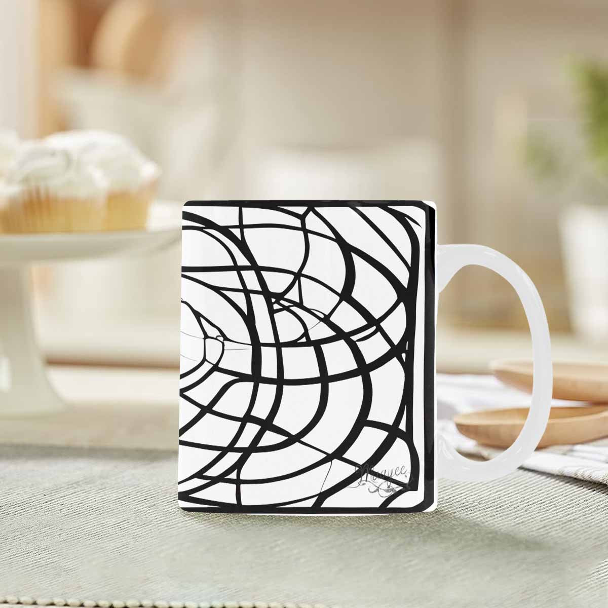 Quality Mug, coffee mug, tea cup, B & W Abstract, Set 1, design 39