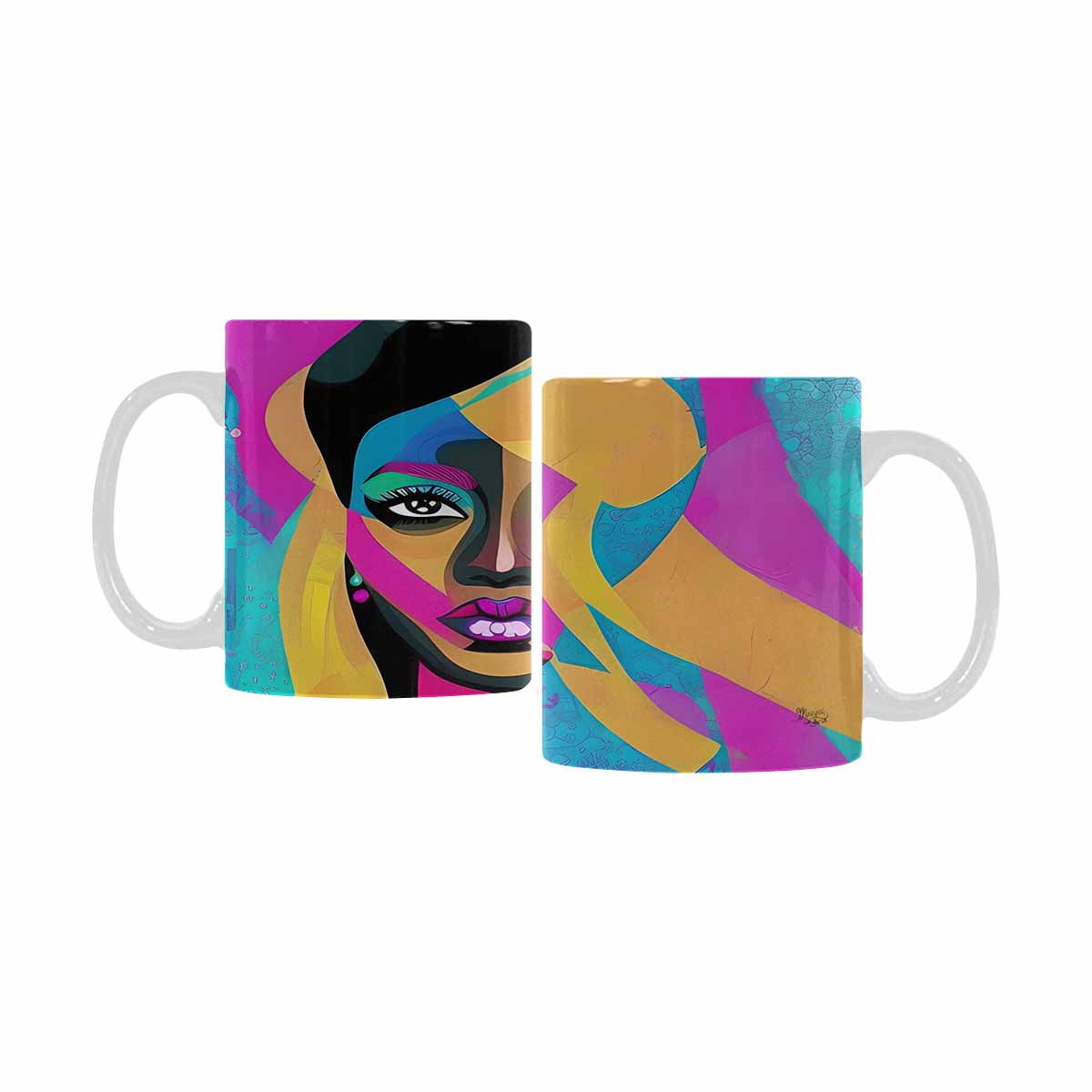 Quality Mug, coffee mug, tea cup, Black Faces, Set 1, design 20