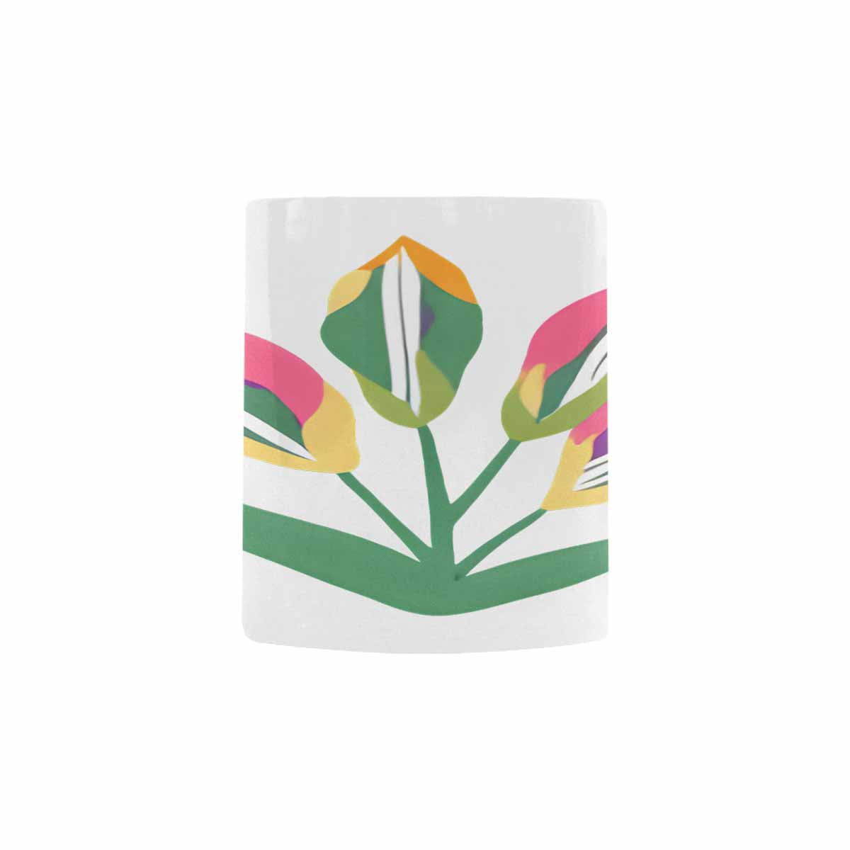 USA made Quality Mug, coffee mug, tea cup, Bright florals, Set 2, design 81