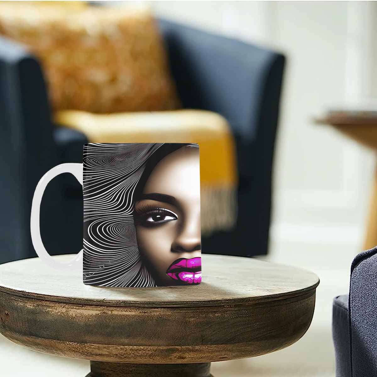 Quality Mug, coffee mug, tea cup, Black Faces, Set 1, design 69