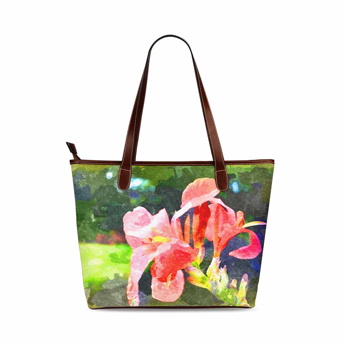 Classic Fabric handbag, watercolor floral, design 185