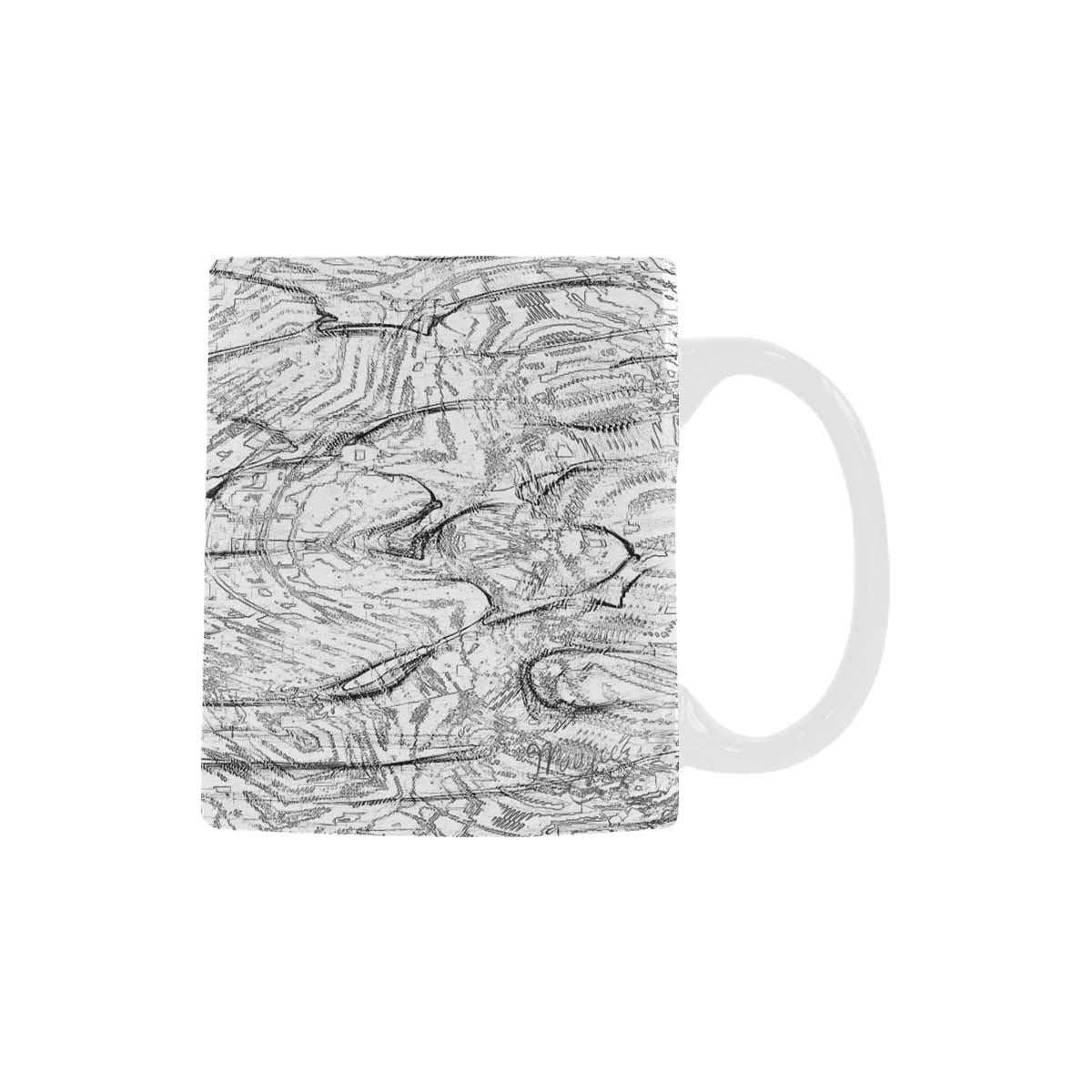 Quality Mug, coffee mug, tea cup, B & W Abstract, Set 1, design 135