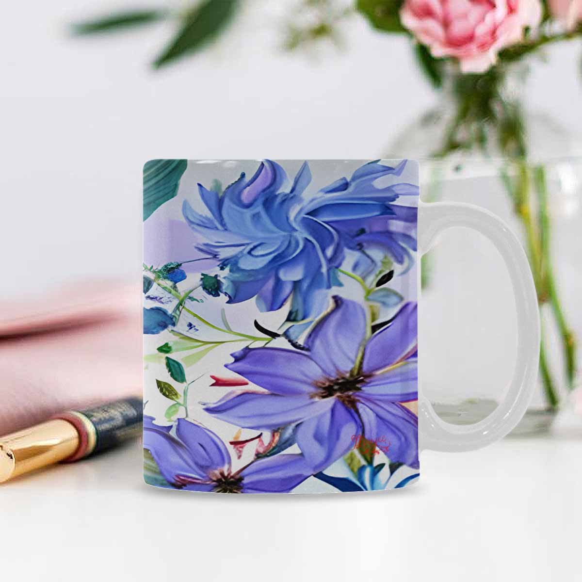 Quality Mug, coffee mug, tea cup, Bright florals, Set 1, Design 21